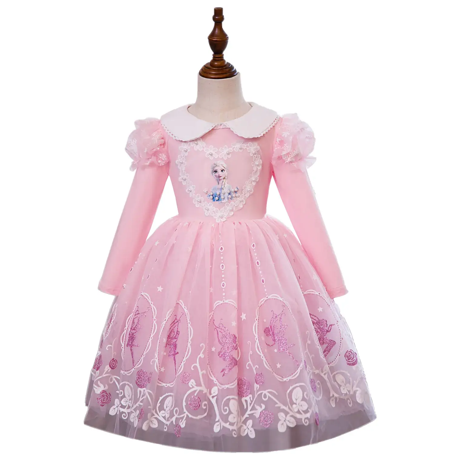 Pink Princess Aisha Dress for Girls Spring Summer - Image 6