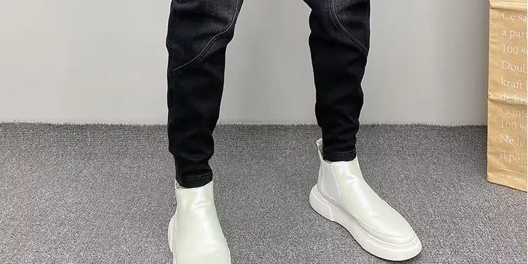 Men Black Cropped Loose Leg Pants Summer Casual — feature 14