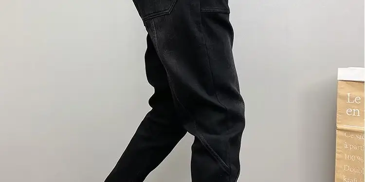 Men Black Cropped Loose Leg Pants Summer Casual — feature 16