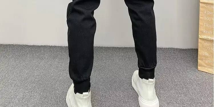 Men Black Cropped Loose Leg Pants Summer Casual — feature 22