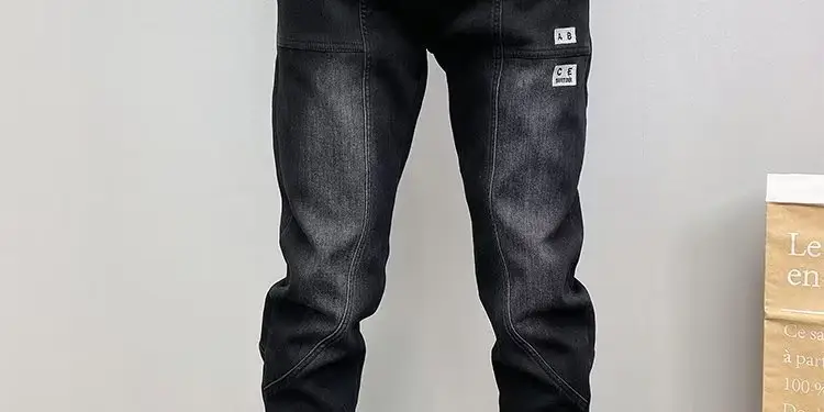 Men Black Cropped Loose Leg Pants Summer Casual — feature 8