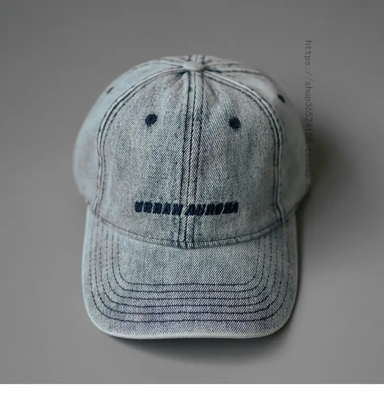 Vintage Washed Denim Baseball Cap for Men Women — feature 5