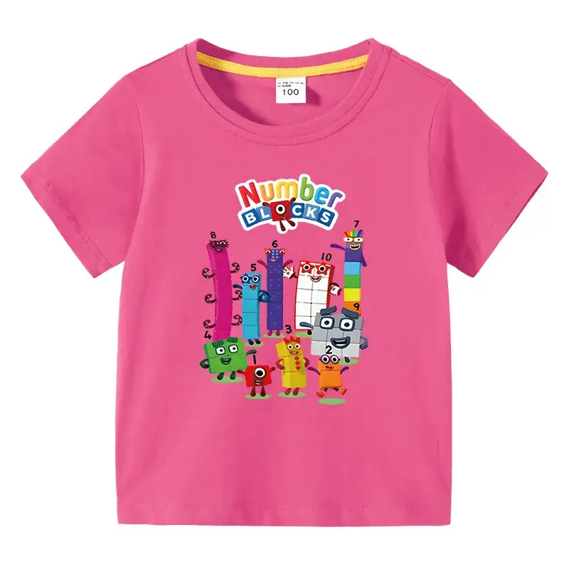Kids T-shirt Numbics Design Black Short Sleeve Cotton - Image 11
