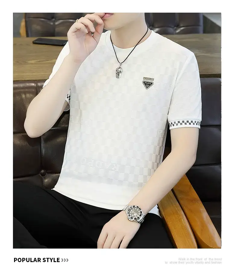 Men Ice Silk Short Sleeve T-Shirt Black 2025 — feature 12