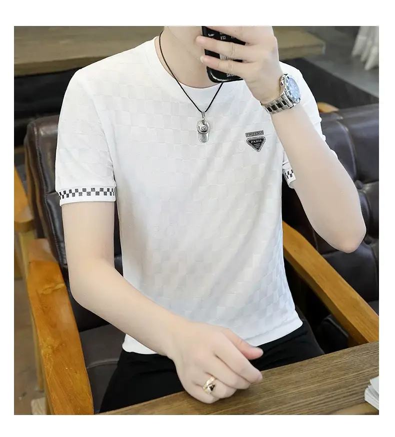 Men Ice Silk Short Sleeve T-Shirt Black 2025 — feature 13