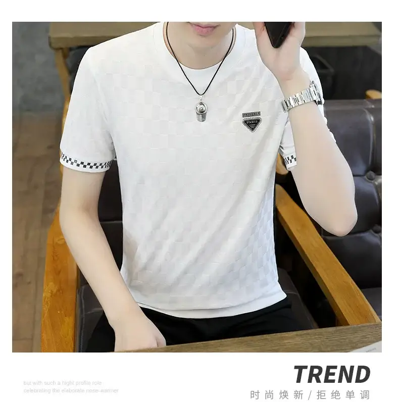 Men Ice Silk Short Sleeve T-Shirt Black 2025 — feature 14