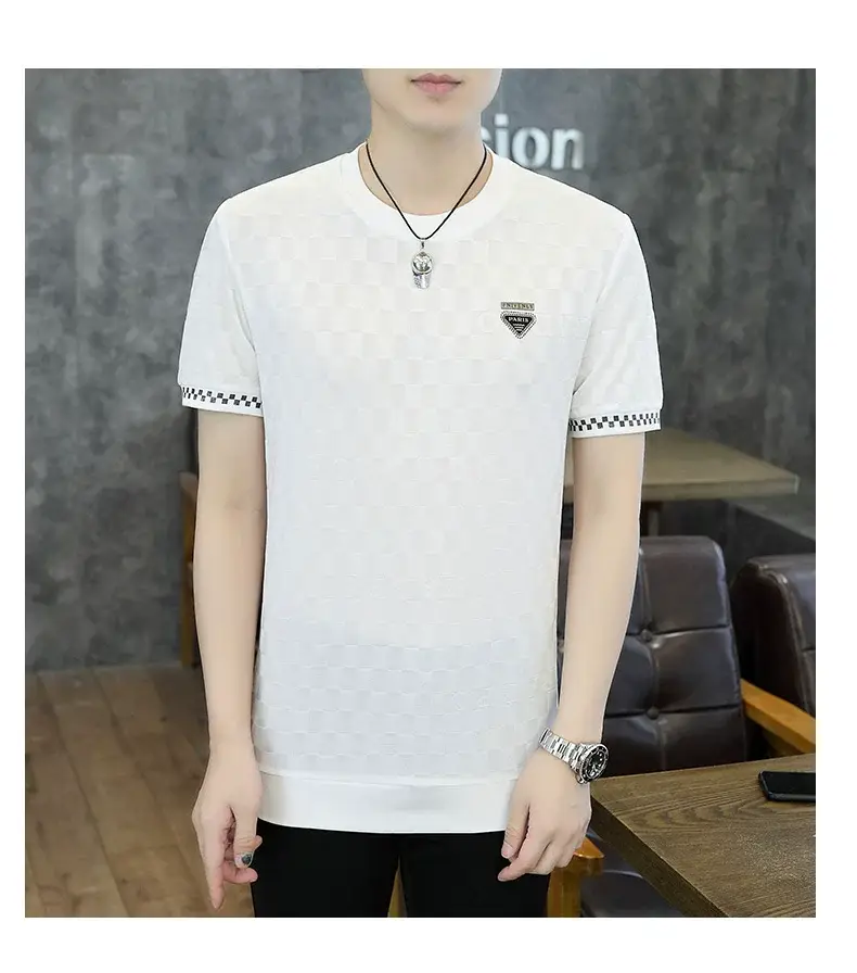 Men Ice Silk Short Sleeve T-Shirt Black 2025 — feature 15