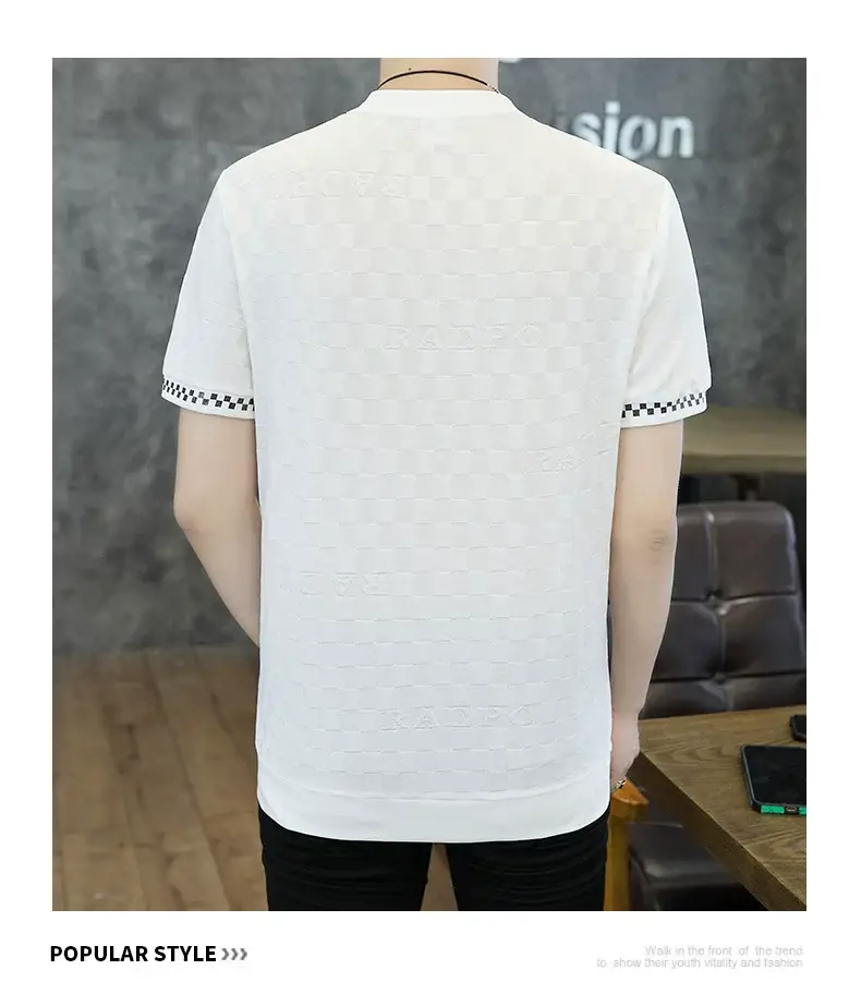Men Ice Silk Short Sleeve T-Shirt Black 2025 — feature 16