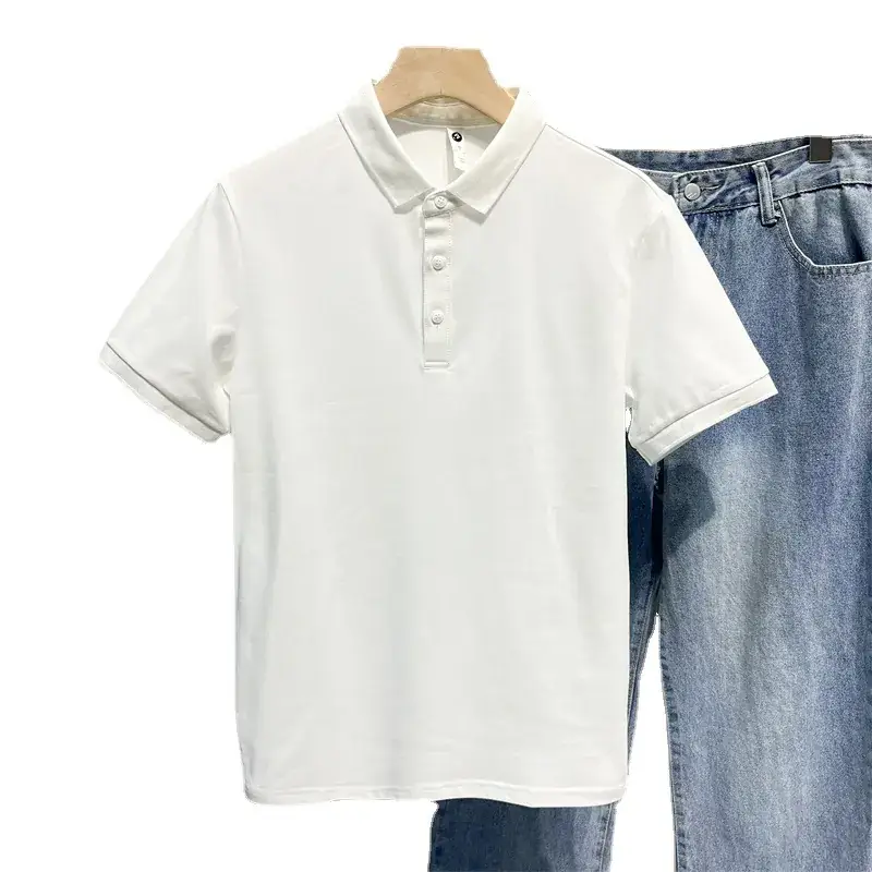 Men's Beige Polo Shirt with Blue Jeans Set - Image 11