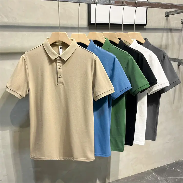 Men's Beige Polo Shirt with Blue Jeans Set — feature 2