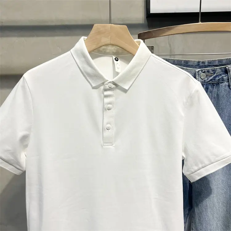 Men's Beige Polo Shirt with Blue Jeans Set — feature 5