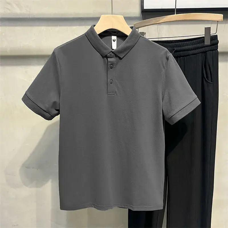 Men's Beige Polo Shirt with Blue Jeans Set - Image 2