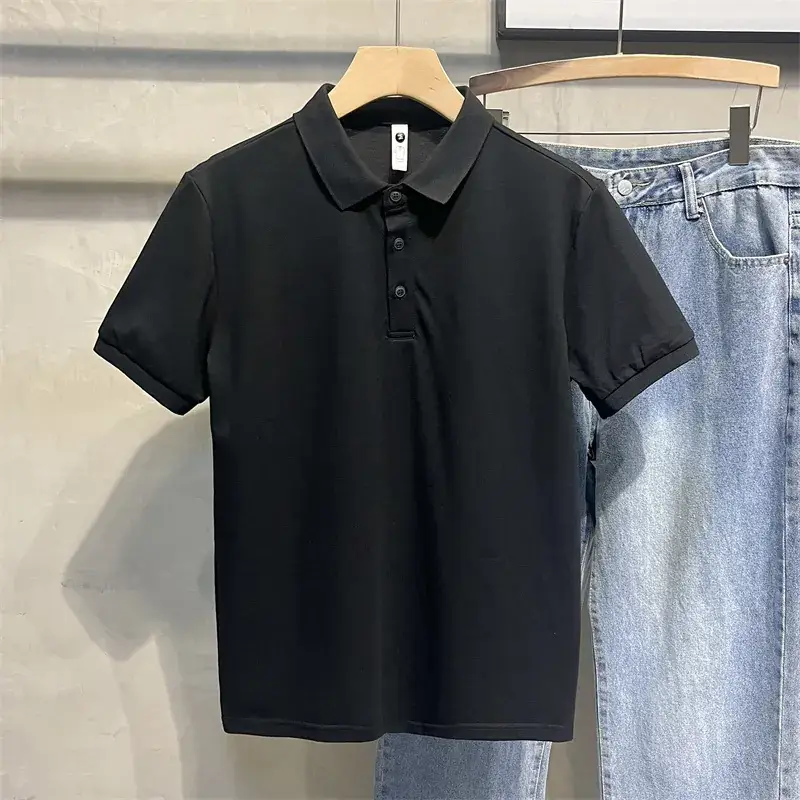 Men's Beige Polo Shirt with Blue Jeans Set - Image 3