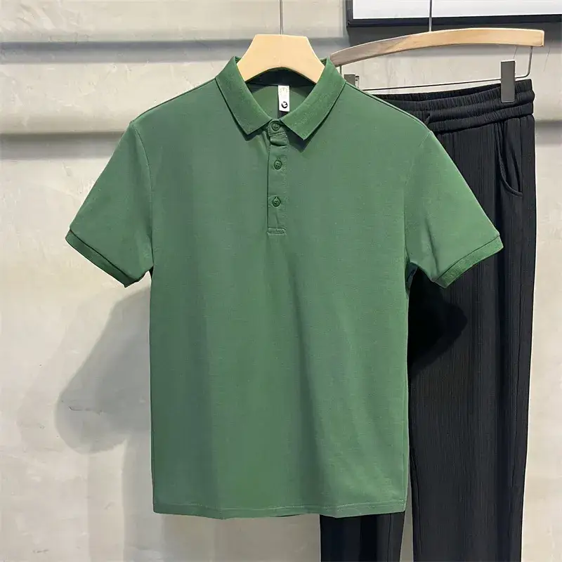 Men's Beige Polo Shirt with Blue Jeans Set - Image 4