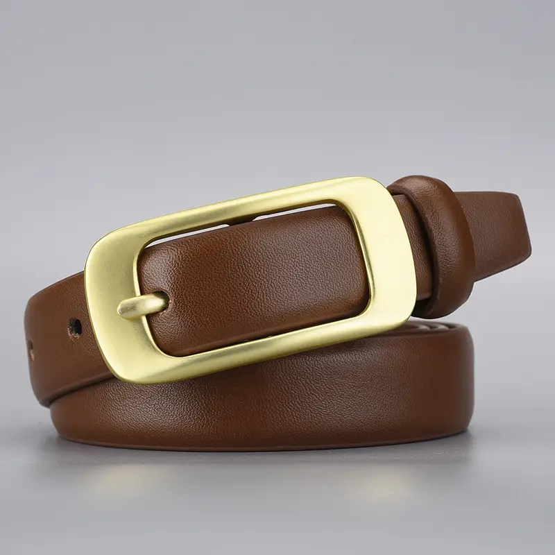 Women's Golden Buckle Belt Genuine Leather Vintage Japanese Style - Image 5