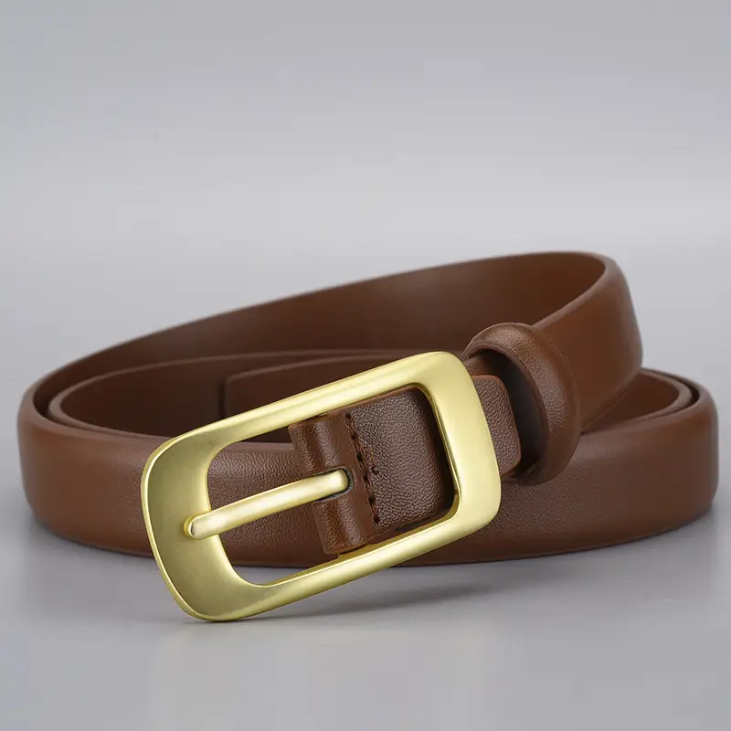 Women's Golden Buckle Belt Genuine Leather Vintage Japanese Style - Image 6