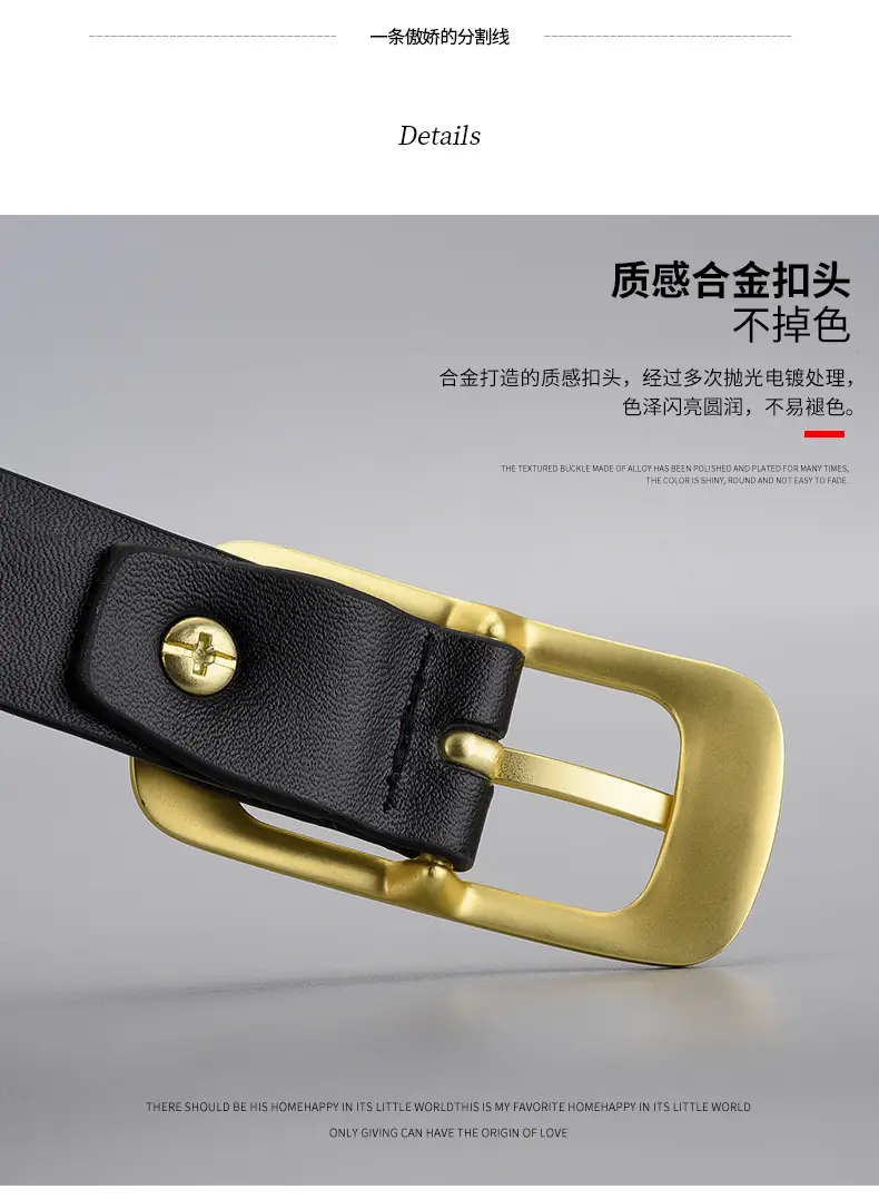 Women's Golden Buckle Belt Genuine Leather Vintage Japanese Style — feature 14