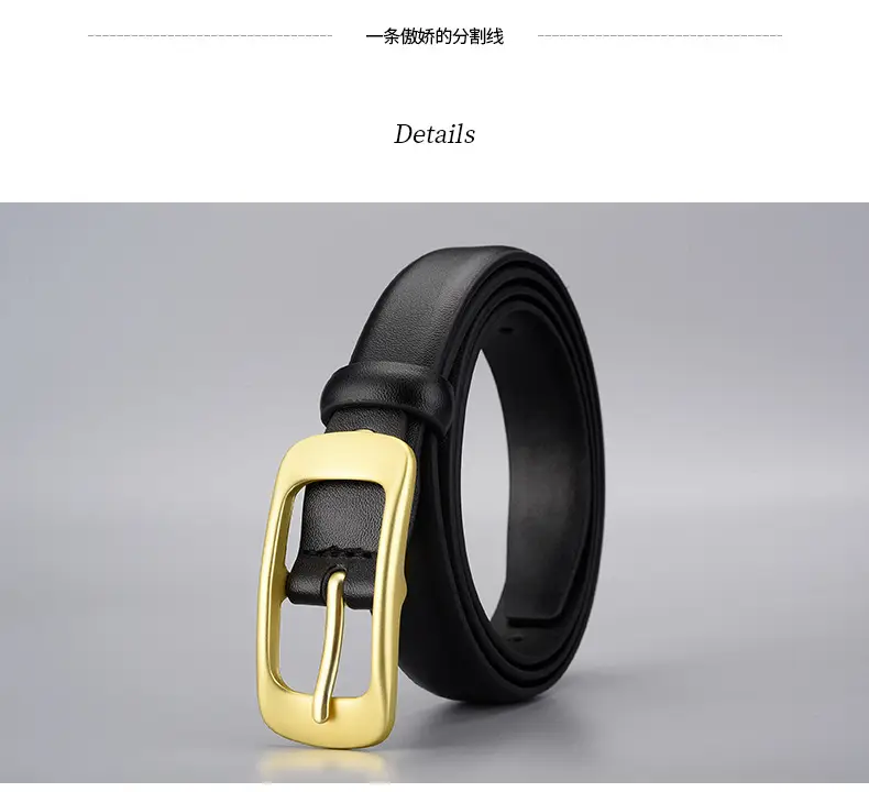 Women's Golden Buckle Belt Genuine Leather Vintage Japanese Style — feature 18