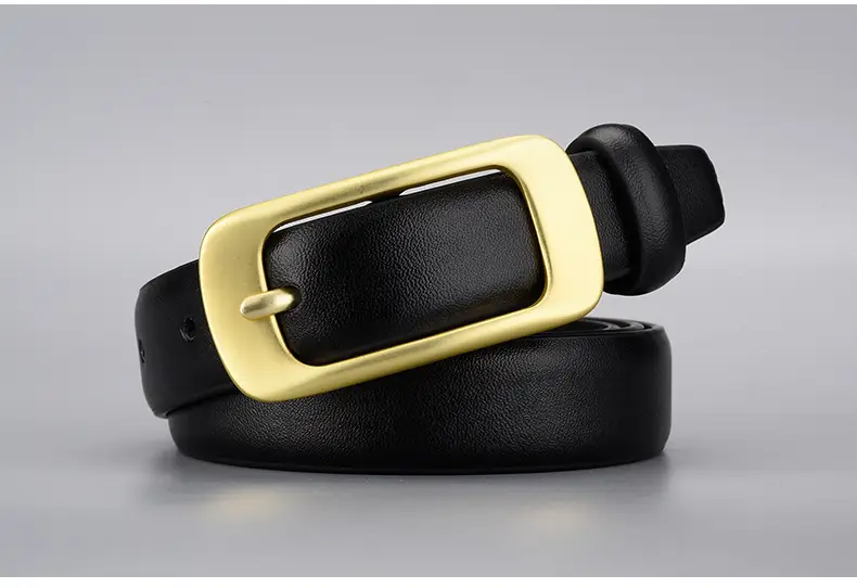 Women's Golden Buckle Belt Genuine Leather Vintage Japanese Style — feature 19