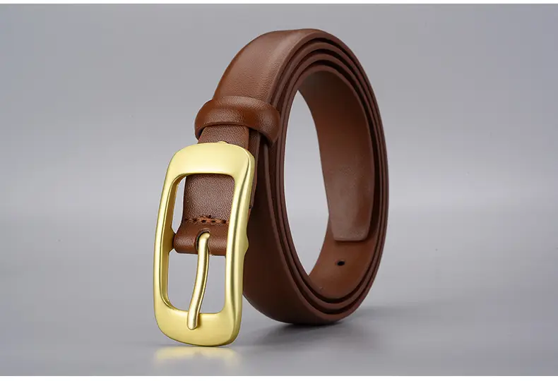 Women's Golden Buckle Belt Genuine Leather Vintage Japanese Style — feature 23