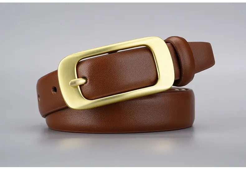 Women's Golden Buckle Belt Genuine Leather Vintage Japanese Style — feature 24