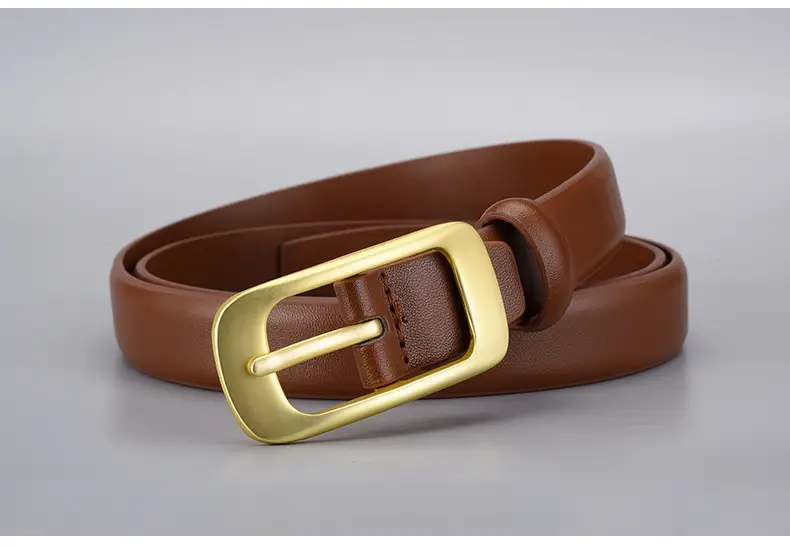Women's Golden Buckle Belt Genuine Leather Vintage Japanese Style — feature 25