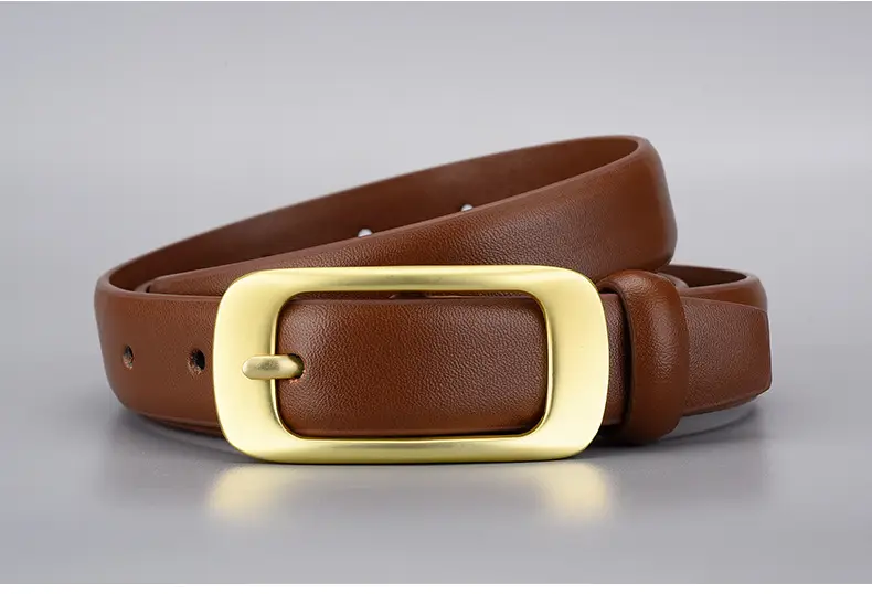 Women's Golden Buckle Belt Genuine Leather Vintage Japanese Style — feature 26