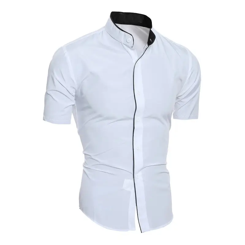 Men's Grey Slim Fit Zip Front Shirt - Image 2