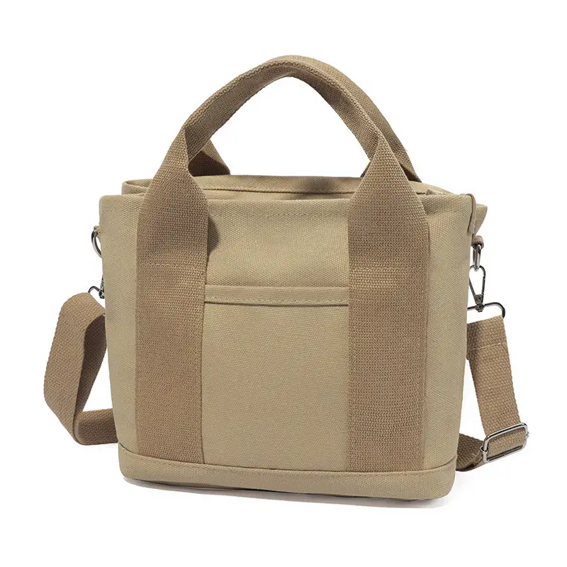 Brown Canvas Business Commuter Shoulder Bag Large Capacity - Image 12