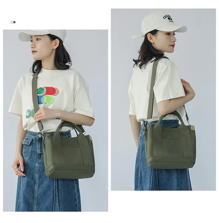 Brown Canvas Business Commuter Shoulder Bag Large Capacity — feature 20
