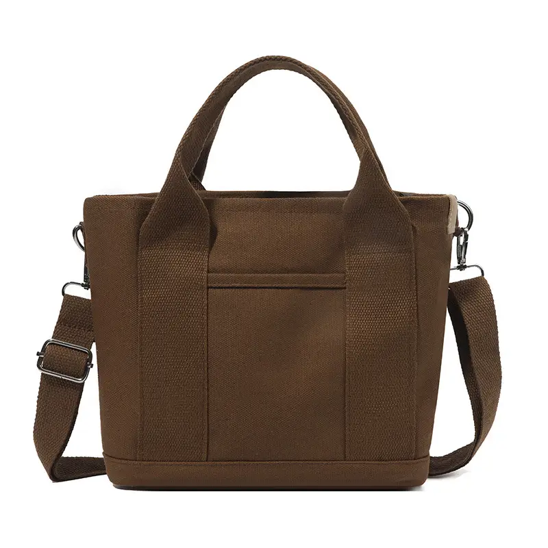 Brown Canvas Business Commuter Shoulder Bag Large Capacity - Image 7