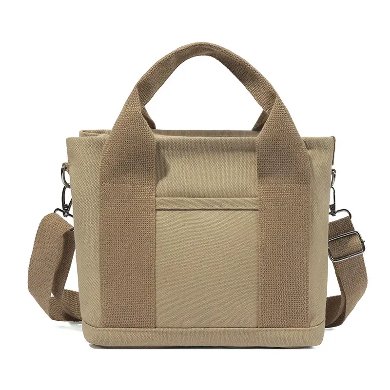 Brown Canvas Business Commuter Shoulder Bag Large Capacity - Image 8