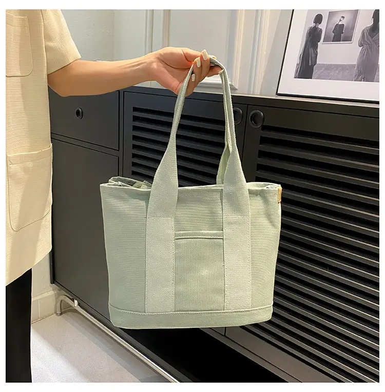 Japanese Ins Canvas Shoulder Bag Women Large Capacity Commuter Tote — feature 13