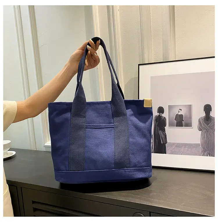 Japanese Ins Canvas Shoulder Bag Women Large Capacity Commuter Tote — feature 18