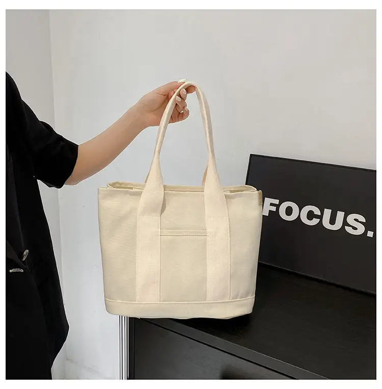 Japanese Ins Canvas Shoulder Bag Women Large Capacity Commuter Tote — feature 20