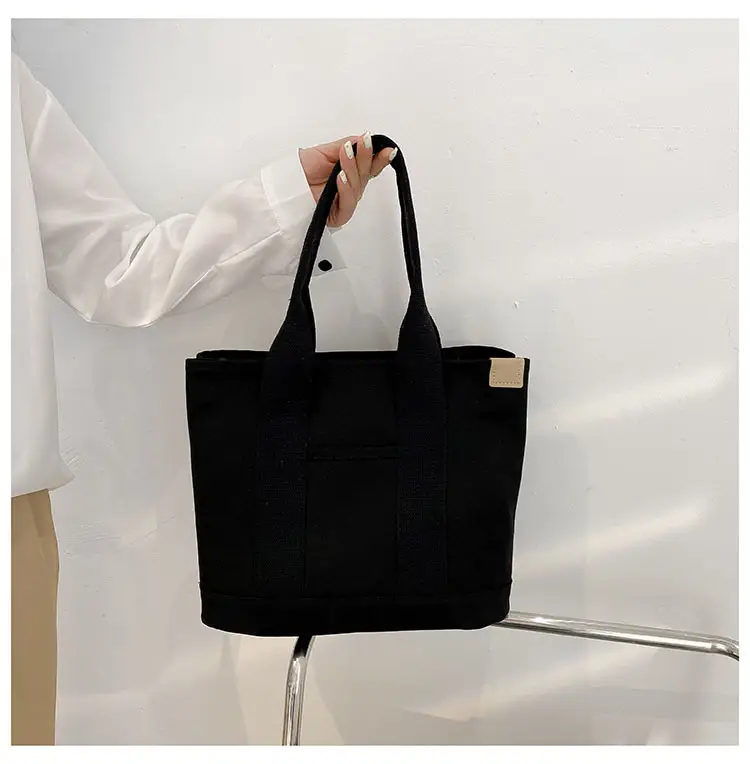Japanese Ins Canvas Shoulder Bag Women Large Capacity Commuter Tote — feature 22