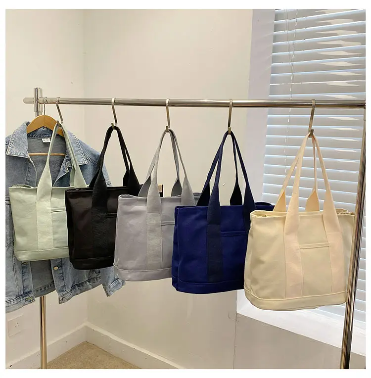 Japanese Ins Canvas Shoulder Bag Women Large Capacity Commuter Tote — feature 26