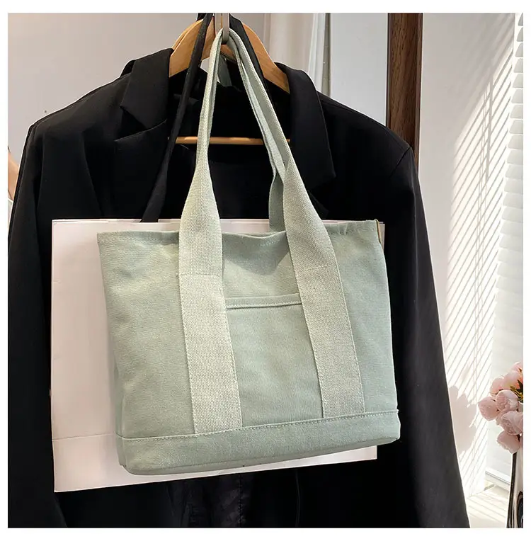 Japanese Ins Canvas Shoulder Bag Women Large Capacity Commuter Tote — feature 28