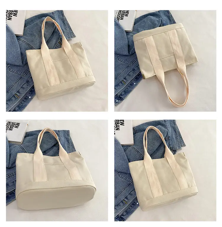 Japanese Ins Canvas Shoulder Bag Women Large Capacity Commuter Tote — feature 8