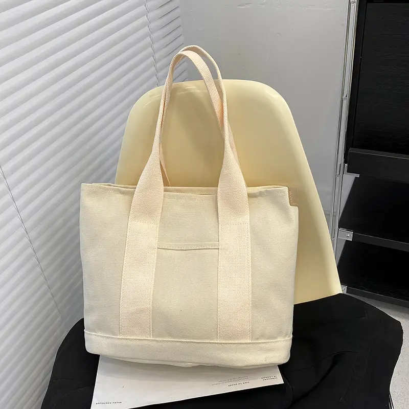 Japanese Ins Canvas Shoulder Bag Women Large Capacity Commuter Tote - Image 2