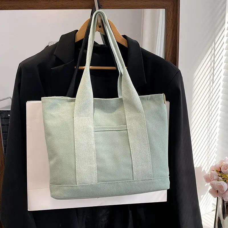 Japanese Ins Canvas Shoulder Bag Women Large Capacity Commuter Tote - Image 4