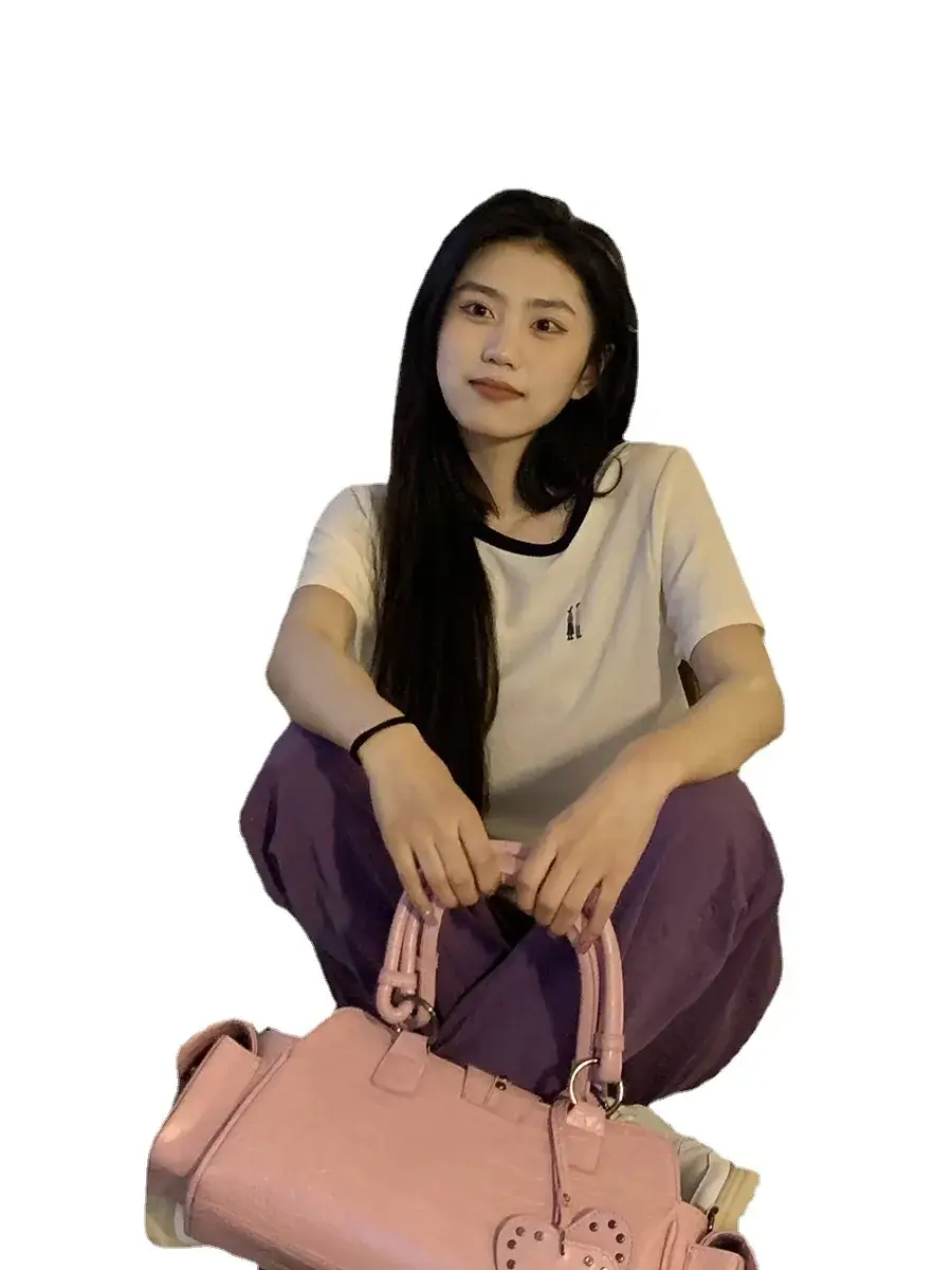 Women Purple Loose T-Shirt Set Summer 2023 - Image 6