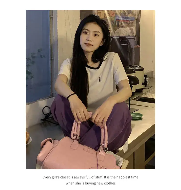 Women Purple Loose T-Shirt Set Summer 2023 — feature 6