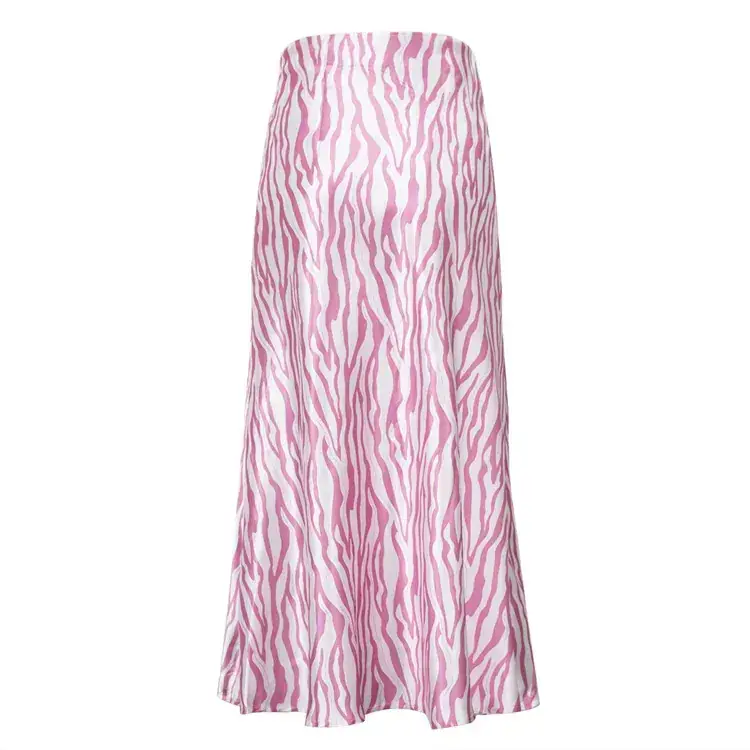Pink Zebra Print Fishtail Skirt Mid Length Women — feature 20