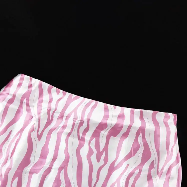 Pink Zebra Print Fishtail Skirt Mid Length Women — feature 21