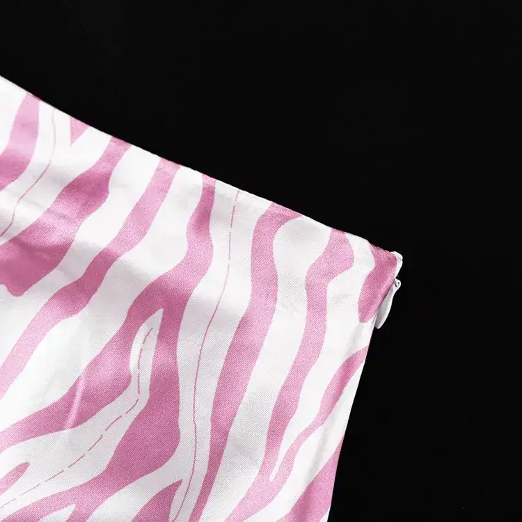 Pink Zebra Print Fishtail Skirt Mid Length Women — feature 22