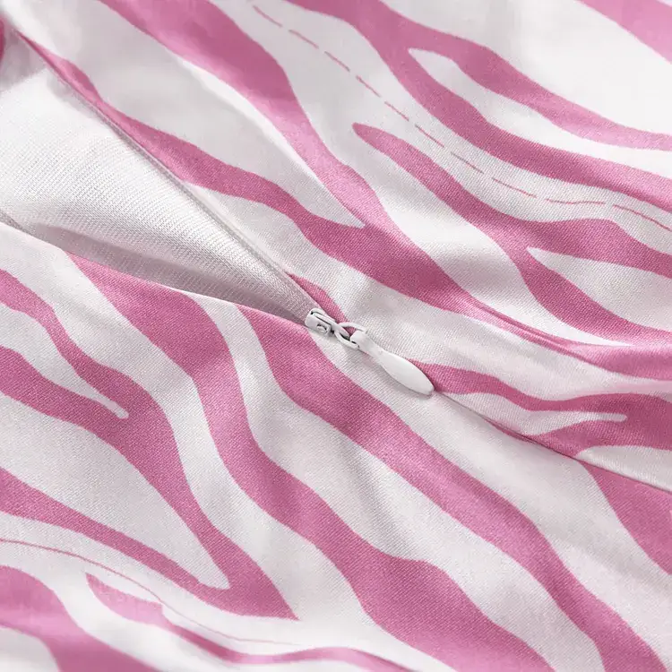 Pink Zebra Print Fishtail Skirt Mid Length Women — feature 23