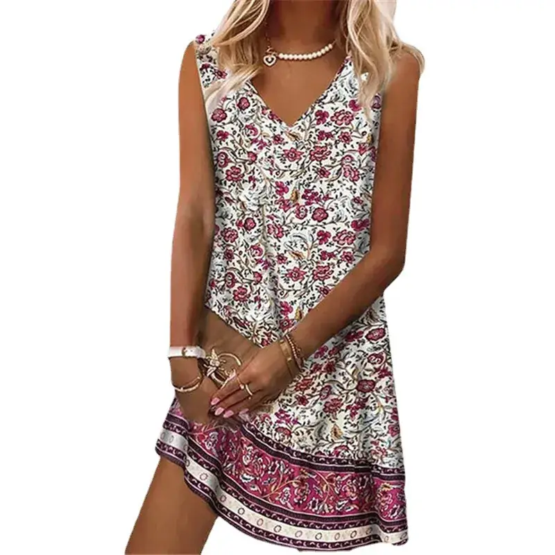 2023 Summer Floral V-Neck V-Shorts Set - Image 6