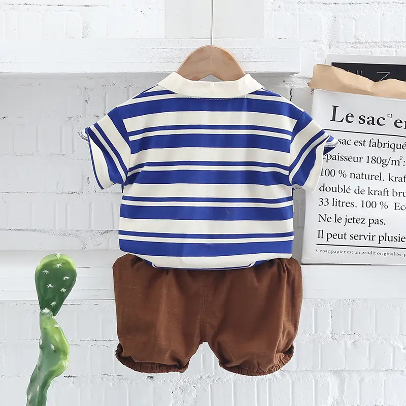 Children Cotton Striped Shorts Suit Summer Boys — feature 4