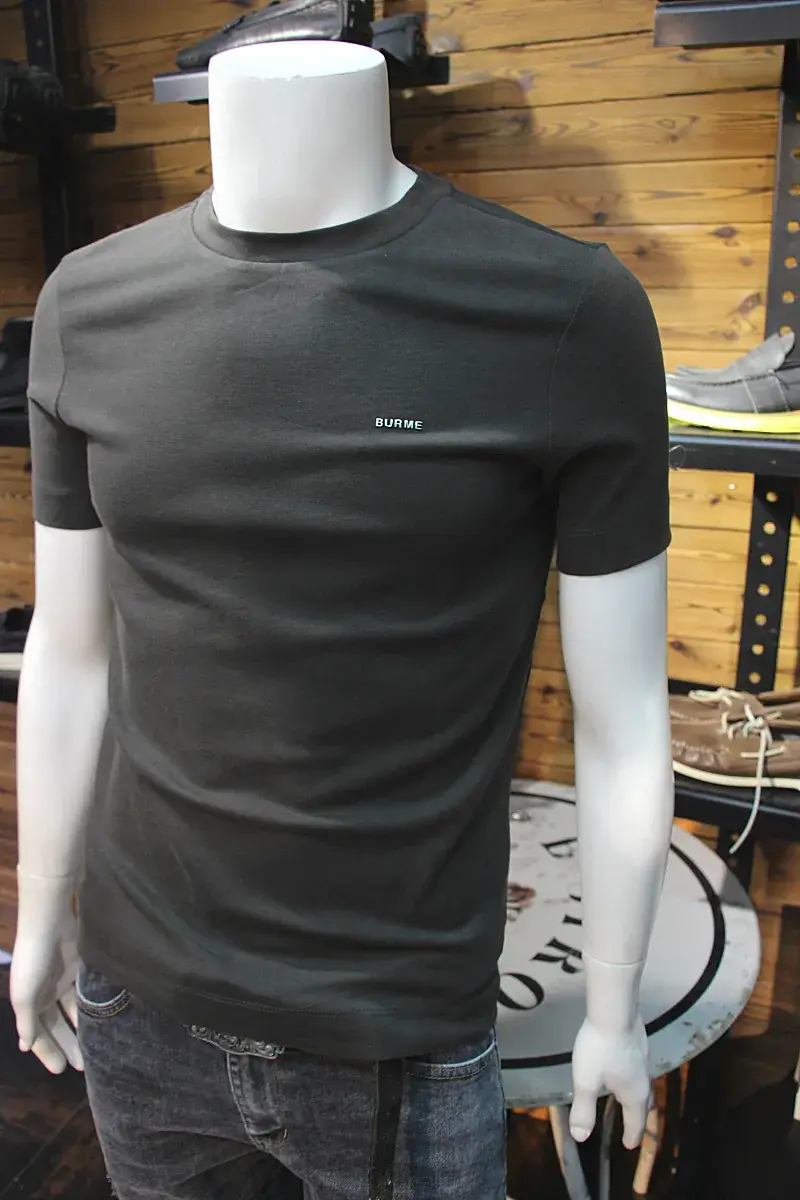 Men Black Slim Fit T-Shirt with Grey Jeans Set — feature 10